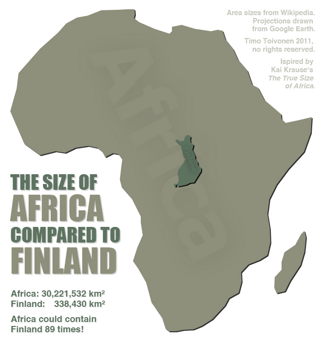 The Size of Africa Compared to Finland The Size of Africa Compared to Finland